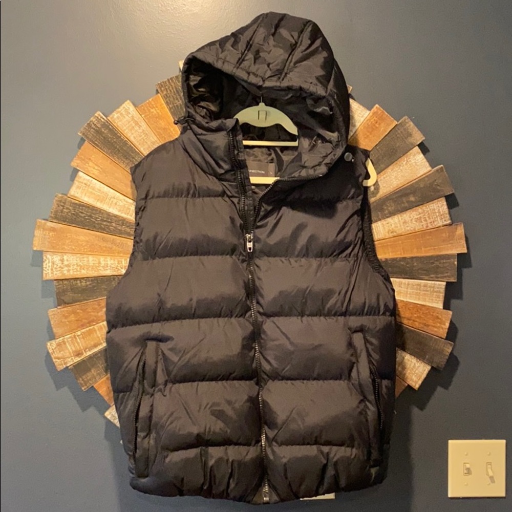French connection puffer vest with hood